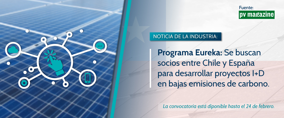 Lee más sobre el artículo Programa Eureka: Se buscan socios entre Chile y España para desarrollar proyectos I+D en bajas emisiones de carbono